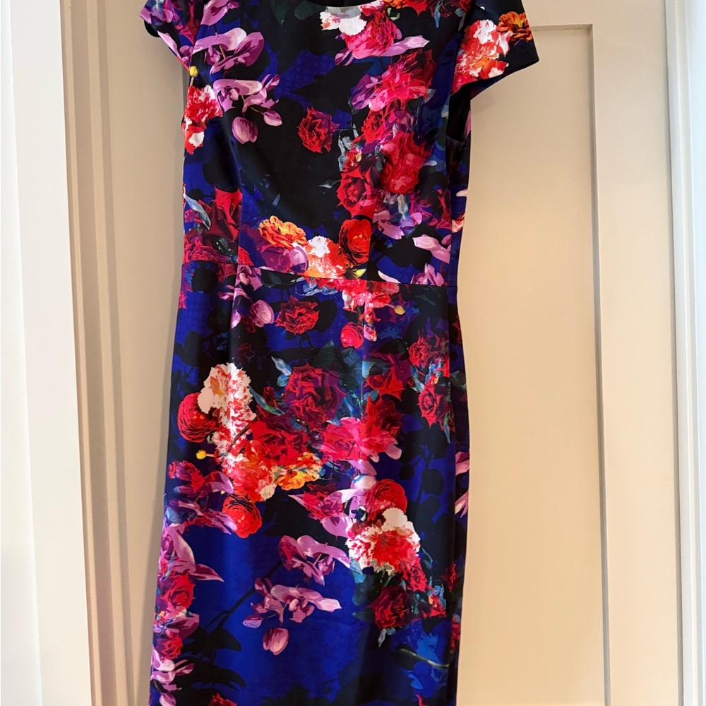 Betsey Johnson Vibrant Floral Midi Dress - Black and Red